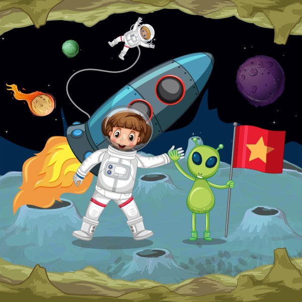 Космонавт и инопланетянин