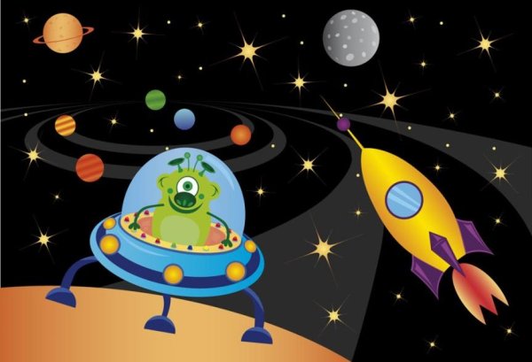 Инопланетяне в космосе для детей