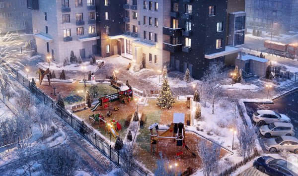 Заснеженный двор