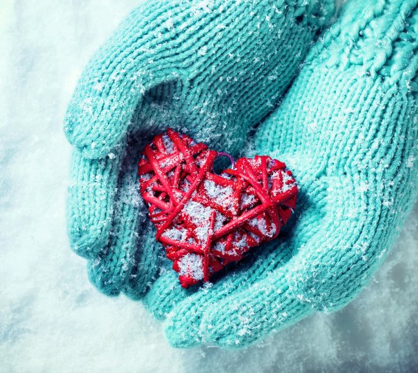 Варежки с сердцем