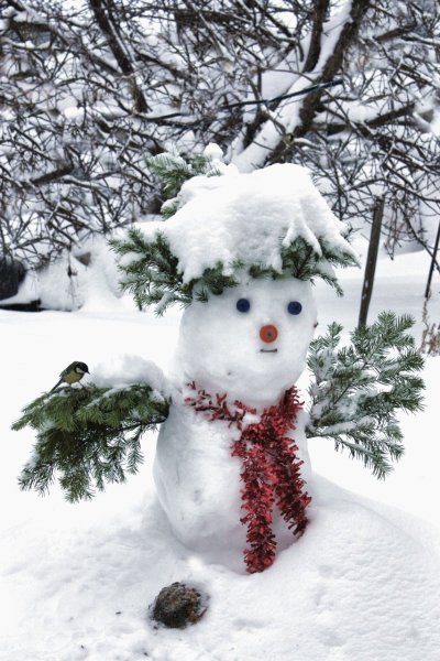 Самый красивый Снеговик из снега