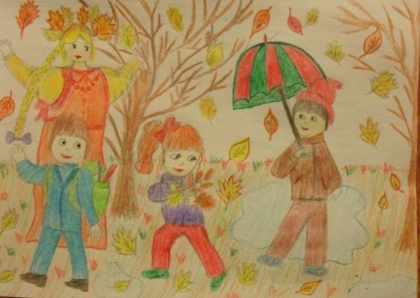 Детские рисунки на осеннюю тему для детского сада