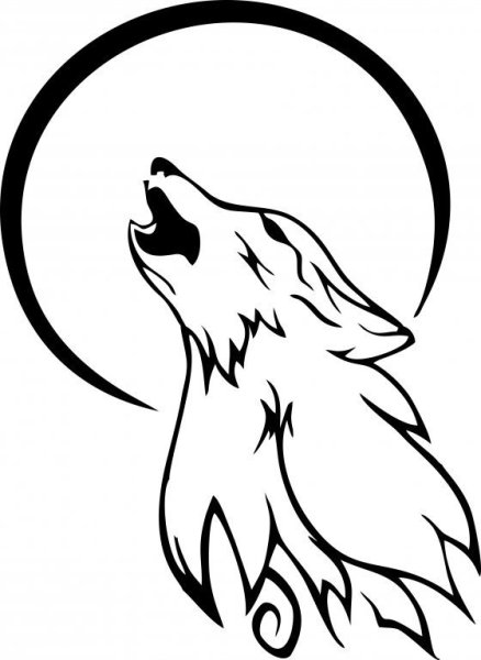 Легкие тату волка