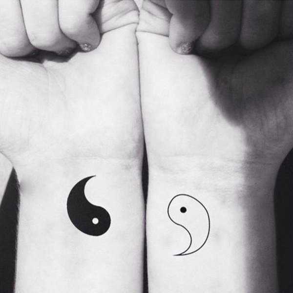 Парная тату Инь Янь