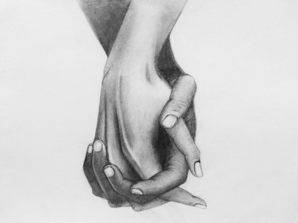 Руки влюбленных рисунок карандашом