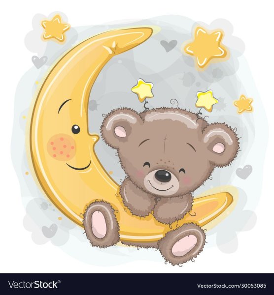 Мишка на Луне рисунок