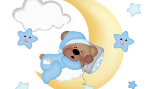 Спящий Медвежонок на облаке