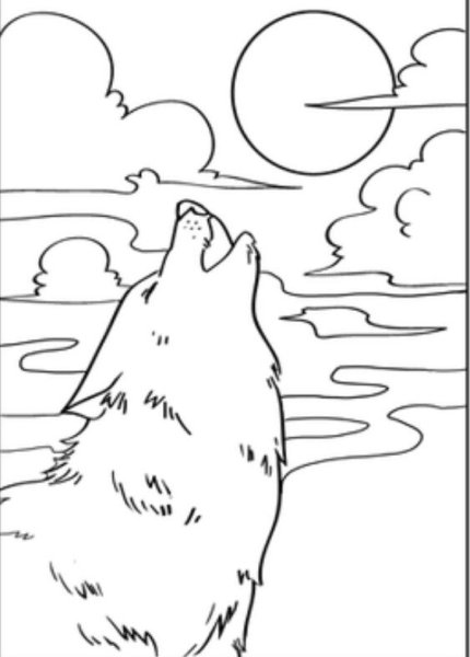 Раскраска волк воет