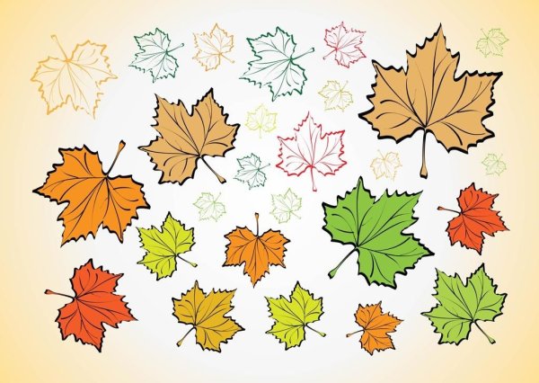 Маленькие осенние листочки