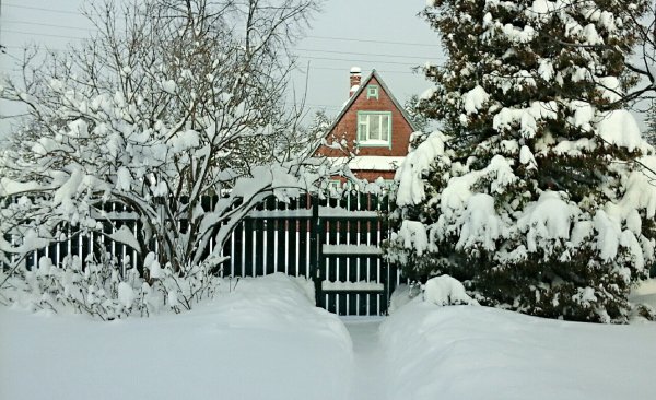 Дом занесло снегом