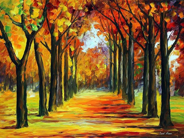 Осенний пейзаж красками