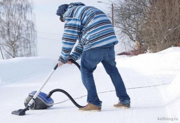 Уборка снега прикол