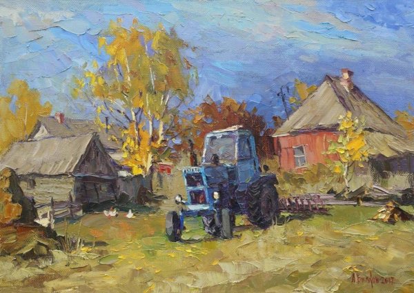 Советский художник Каторгин тракторы