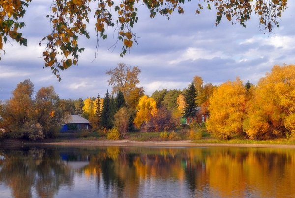 Осенний пейзаж Тульская деревня