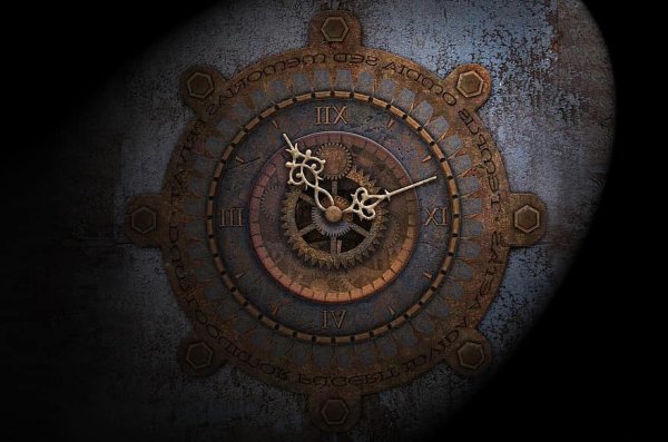 Циферблат часов с шестеренками
