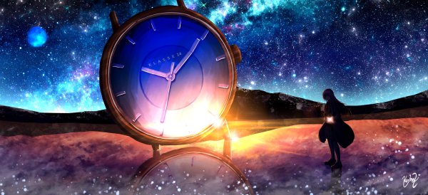 Часы космос арт