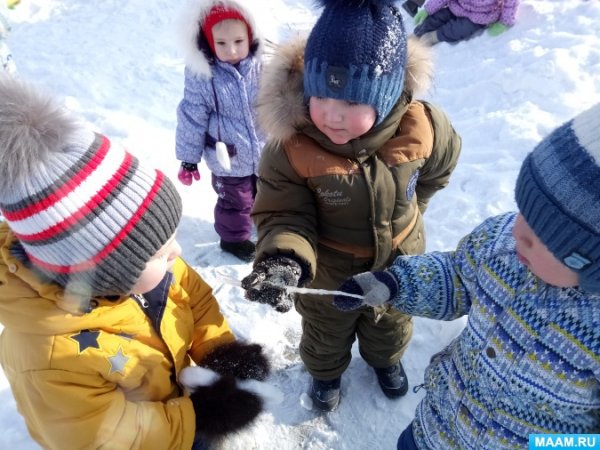 Наблюдение в детском саду на прогулке зимой