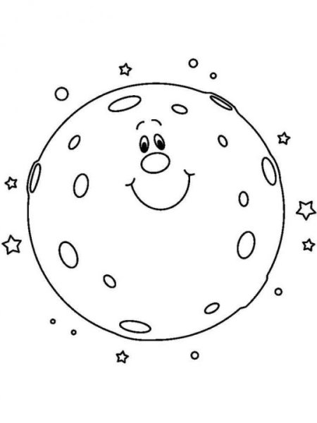 Луна раскраска для малышей
