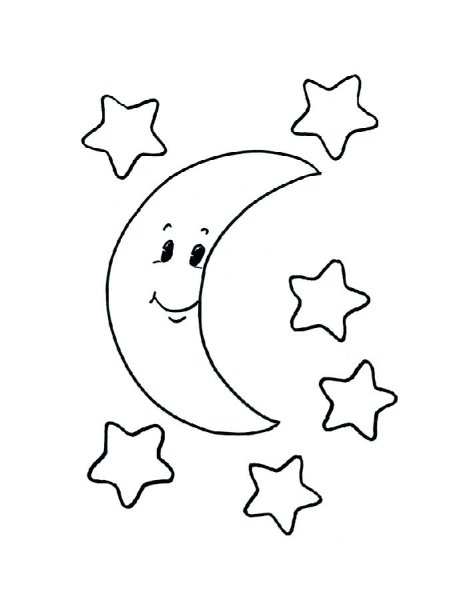 Луна раскраска