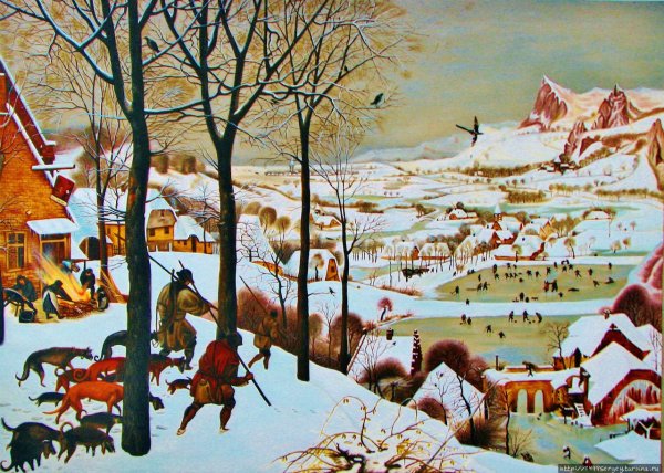 Брейгель охотники на снегу