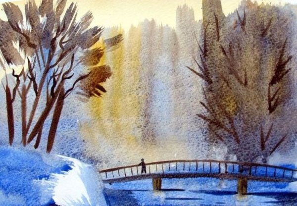 Первый снег рисунок