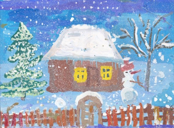 Зимний пейзаж для детского сада