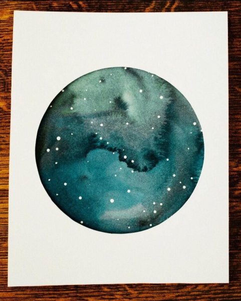 Полумесяц акварель