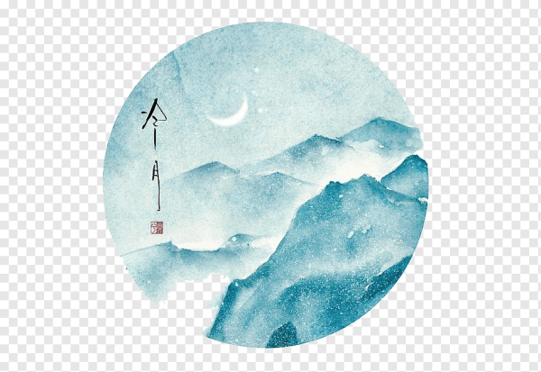 Луна акварелью