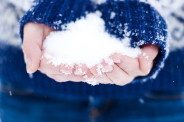 Снежок в руке