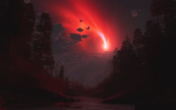 Красное небо ночью