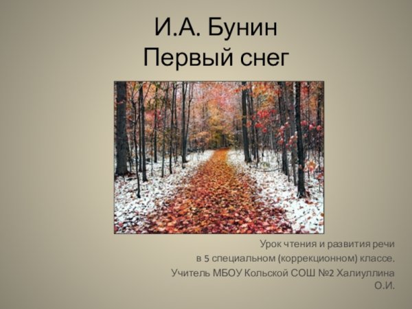 Иван Алексеевич Бунин первый снег