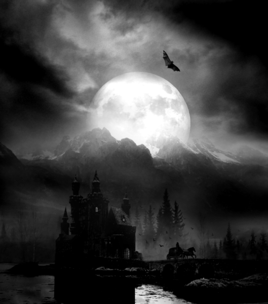 Замок вампира Луна кладбище