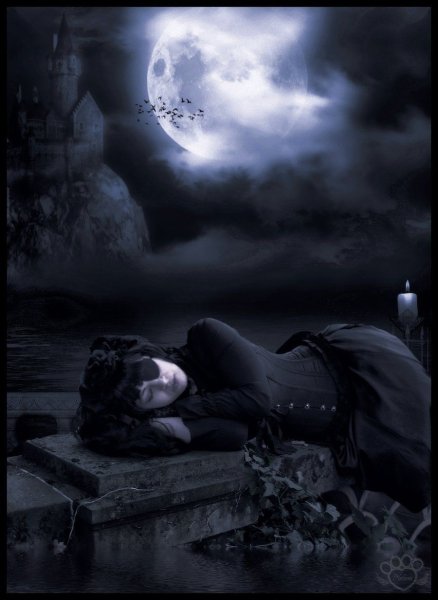 Готика фотосессия в свете Луны