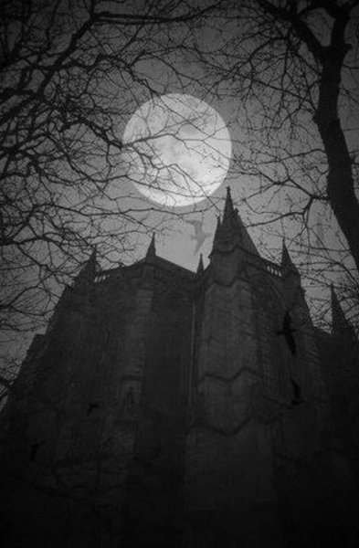 Готический замок с луной