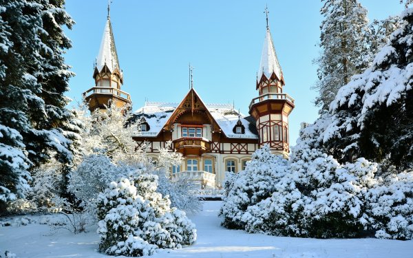 Зимний Рождественский пейзаж