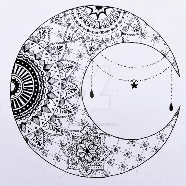 Лунные мандалы-раскраски