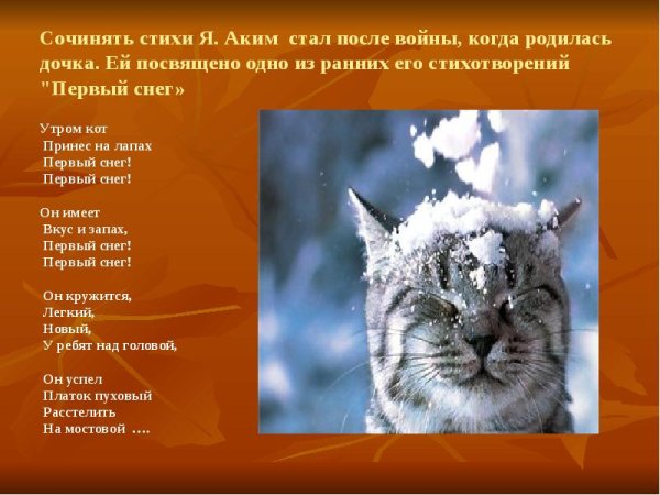 Стихотворение я аким утром кот