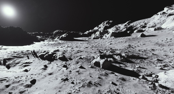 Панорама лунной поверхности