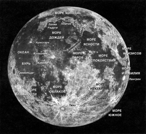 Луна карта поверхности