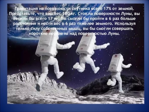 Сила притяжения на Луне