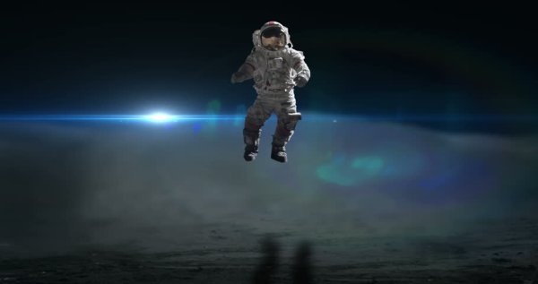 Космонавт прыгает