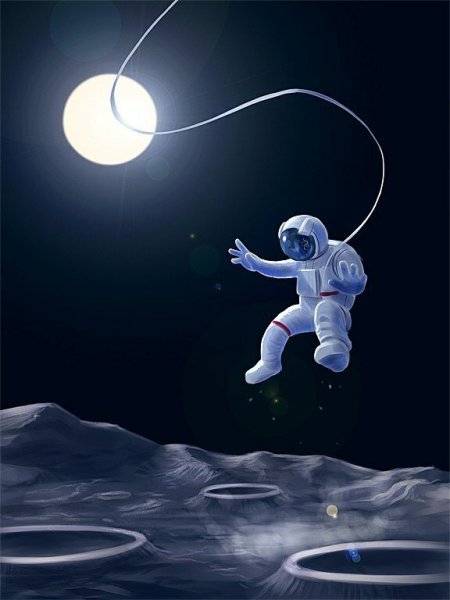 Космонавт на Луне