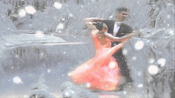 Танец зимой живопись