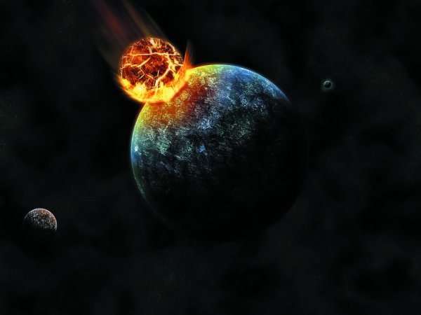 Планета Тейя столкновение с землей