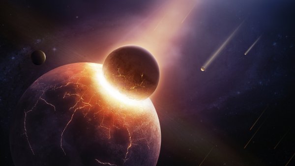 Планета Тейя столкновение с землей
