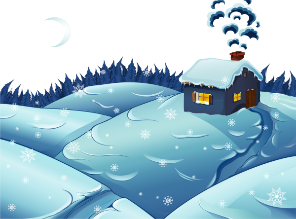 Зимний пейзаж мультяшный