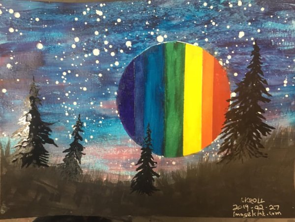 Разноцветная Луна Радуга