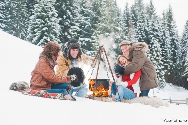 Пикник в зимнем лесу