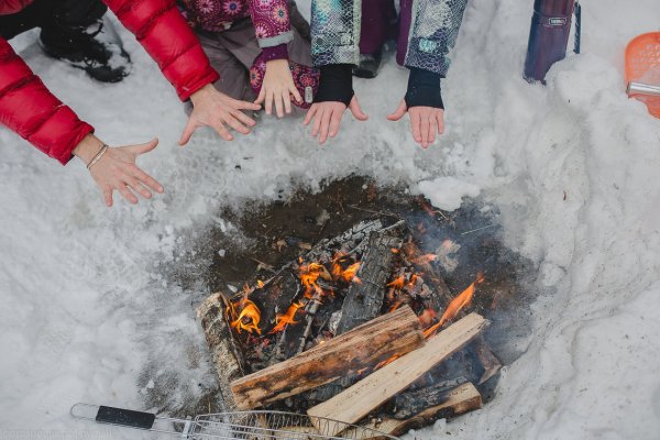 Шашлык на снегу