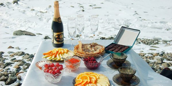 Пикник зимой на природе